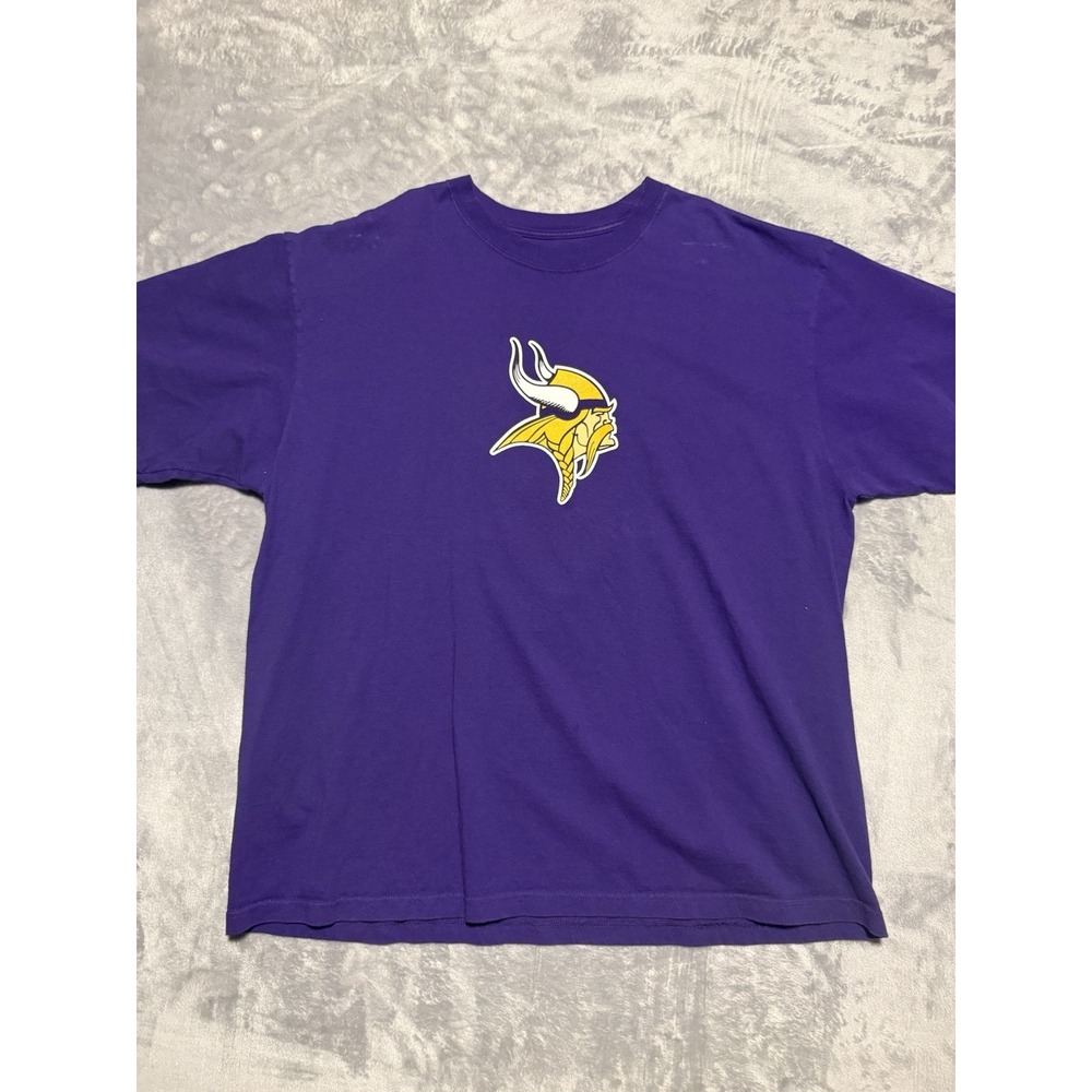 Reebok Minnesota Vikings Brett Favre 4 Jersey T-Shirt Mens Size 2XL Purple